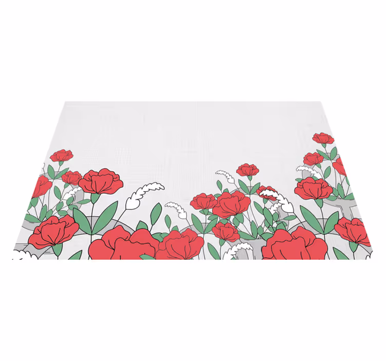 Individual para mesa original patrón floral con hojas - TenVinilo