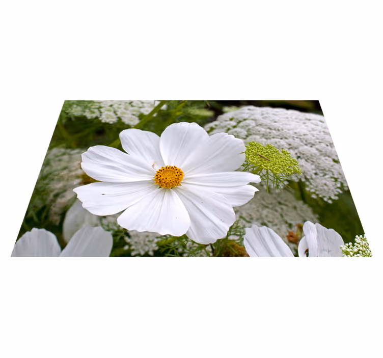 Individual para mesa original flor blanca elegante - TenVinilo