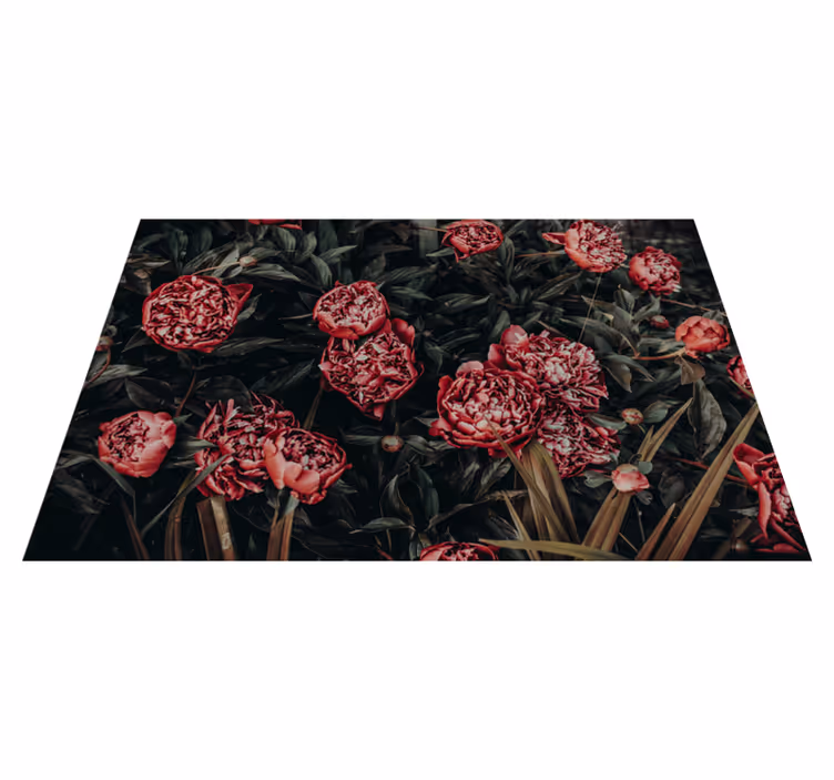 Individual para mesa patrón exhibición floral vibrante - TenVinilo