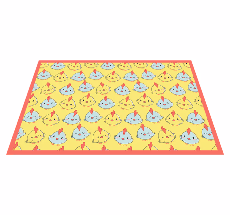 Individual para mesa infantil patrón de pollitos adorables - TenVinilo