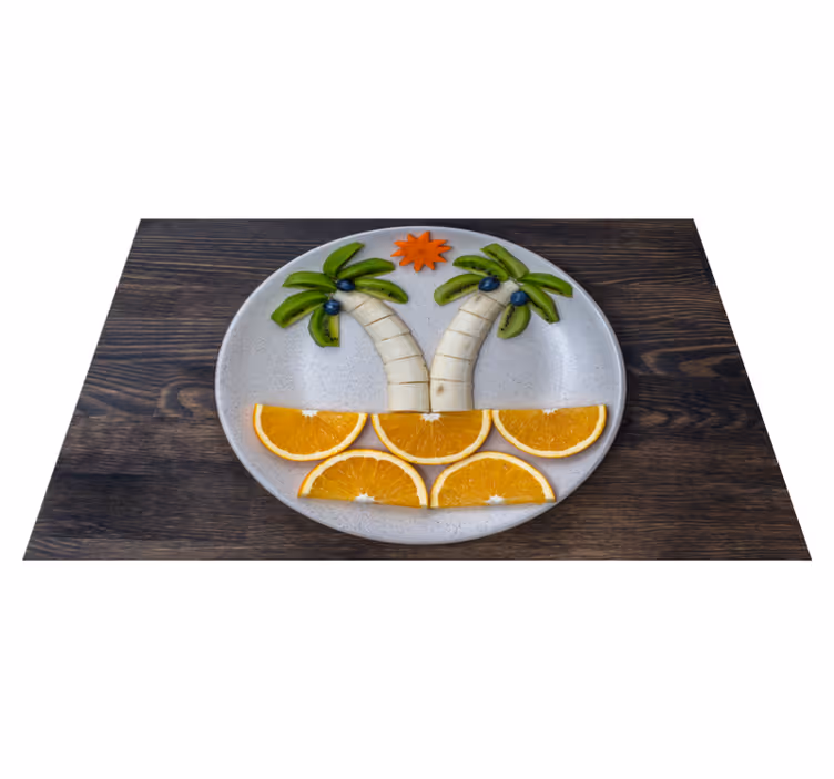 Individual para mesa original arreglo de frutas tropicales - TenVinilo