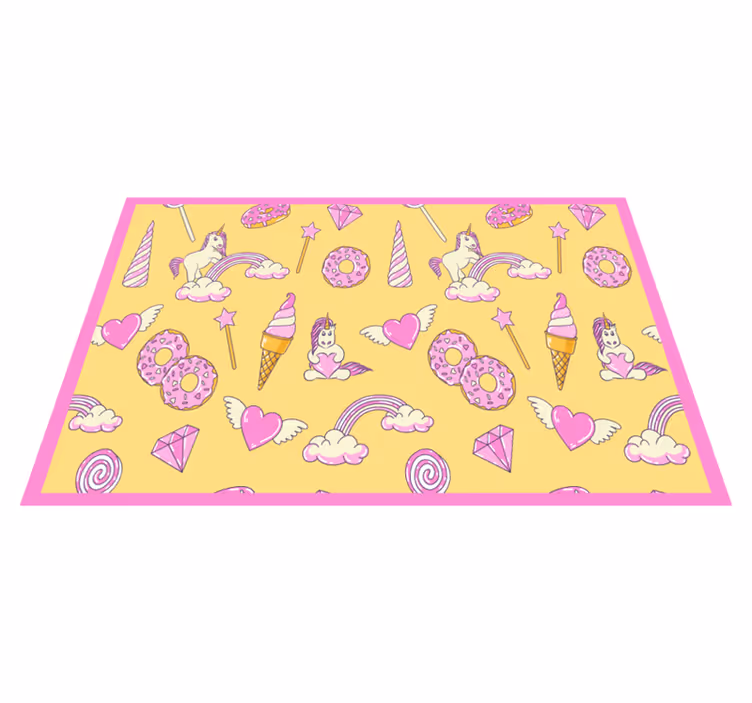 Individual para mesa infantil juego de unicornios juguetones - TenVinilo