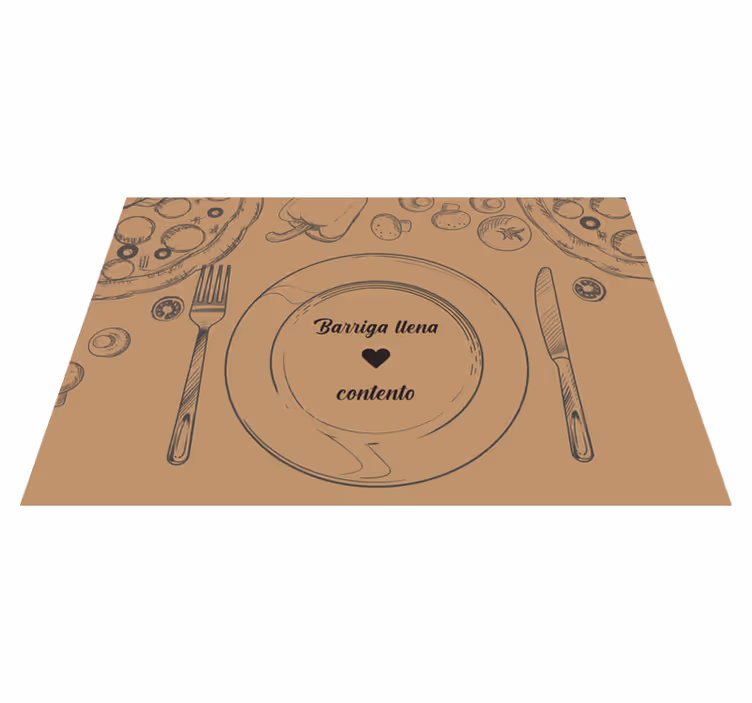 Individual para mesa original plato vacío con corazón - TenVinilo