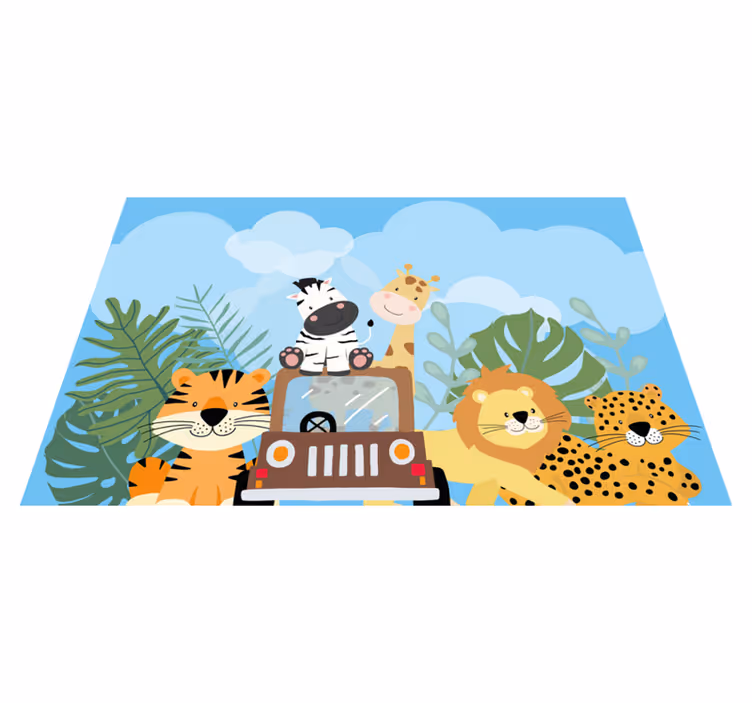 Individual para mesa infantil escena safari animal - TenVinilo