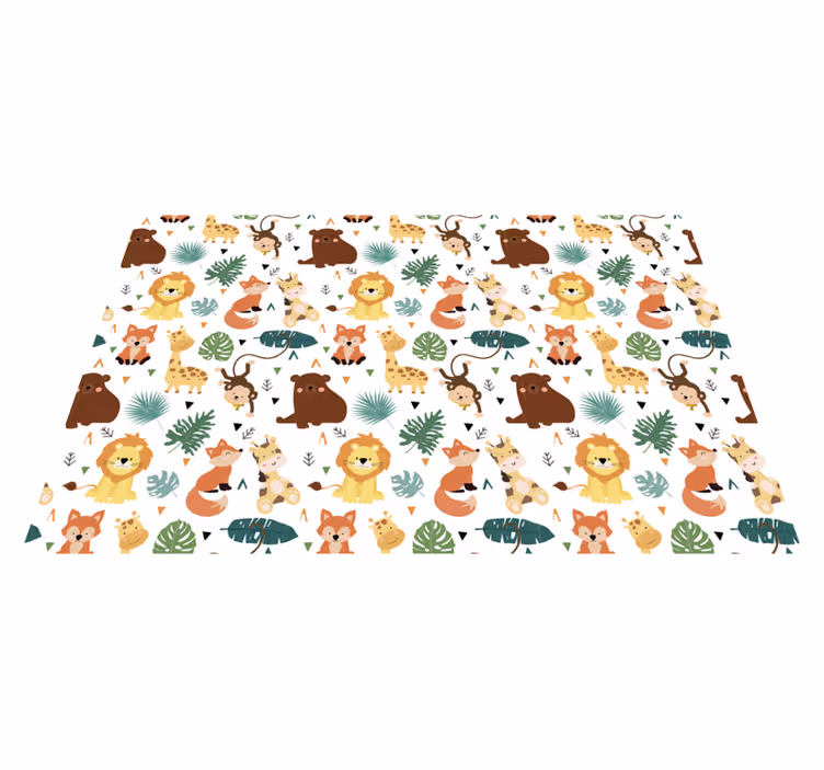 Individual para mesa infantil patrones de animales adorables - TenVinilo