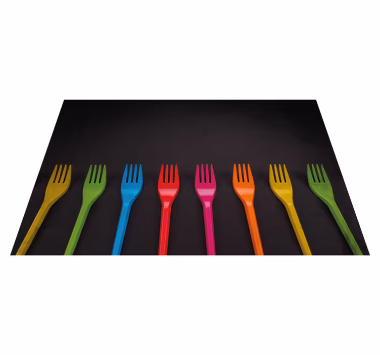 Individual para mesa infantil colección tenedores coloridos - TenVinilo