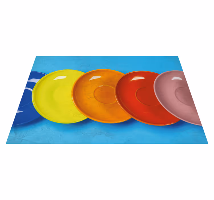 Individual mesa moderno platos circulares coloridos - TenVinilo