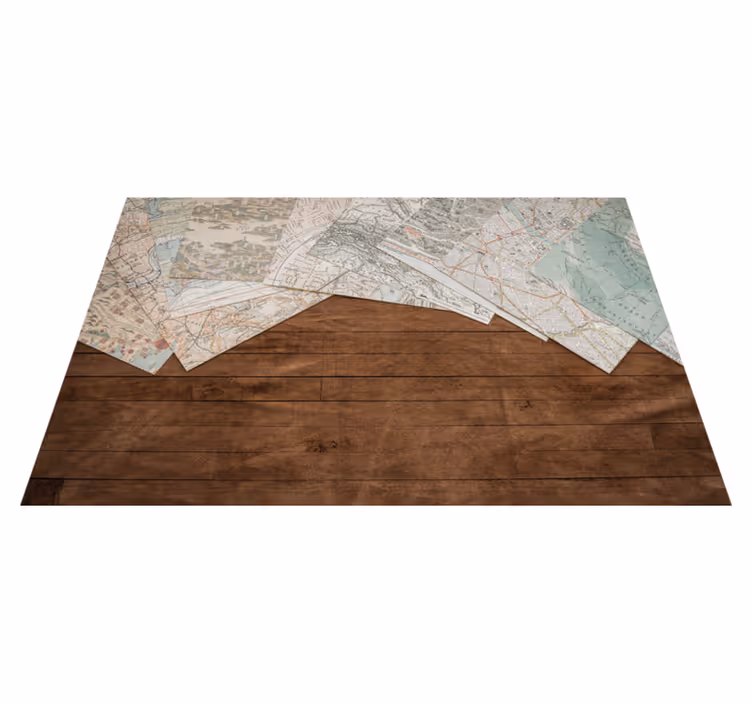 Individual para mesa patrón capas de mapa vintage - TenVinilo