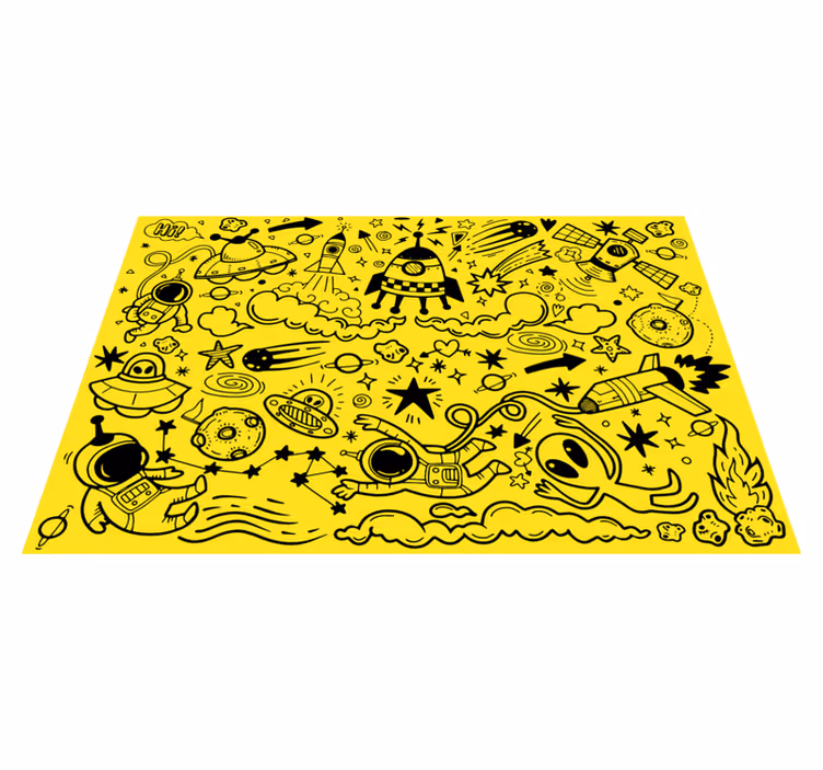 Individual para mesa infantil patrones de aventura espacial - TenVinilo
