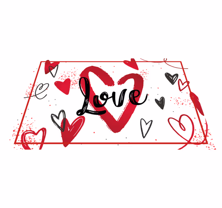 Individual para mesa frases diseño corazón amoroso - TenVinilo