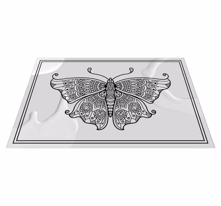 Individual para mesa original patrón de mariposas intrincado - TenVinilo