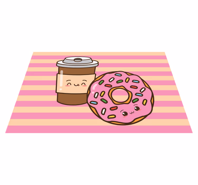 Individual para mesa infantil donut de café lindo - TenVinilo