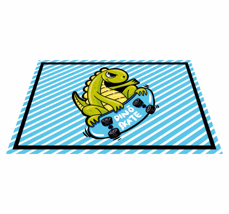 Individual para mesa infantil aventura en patineta dino - TenVinilo