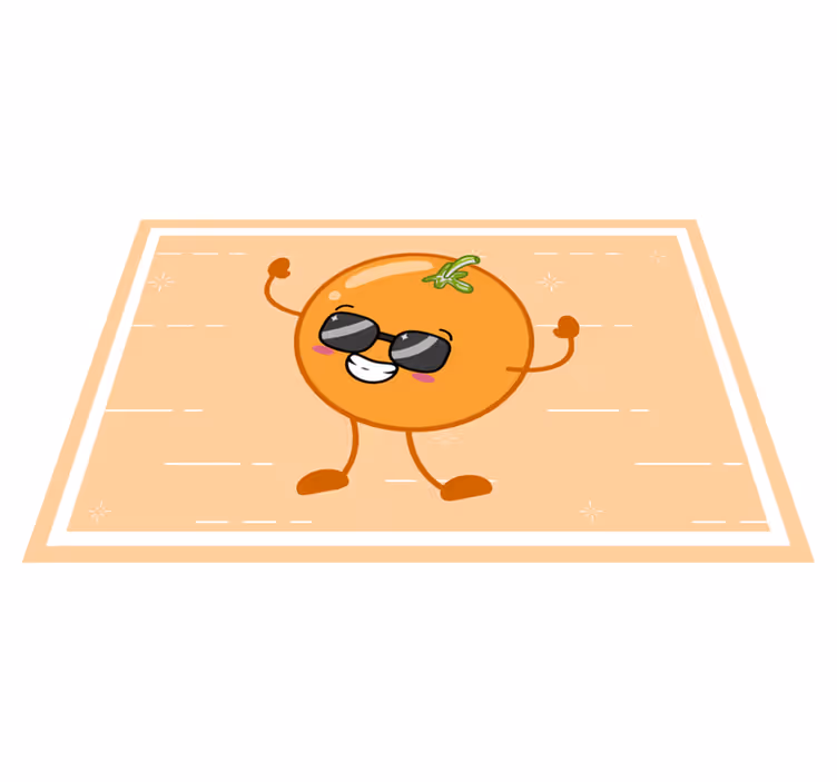 Individual para mesa infantil personaje naranja feliz - TenVinilo
