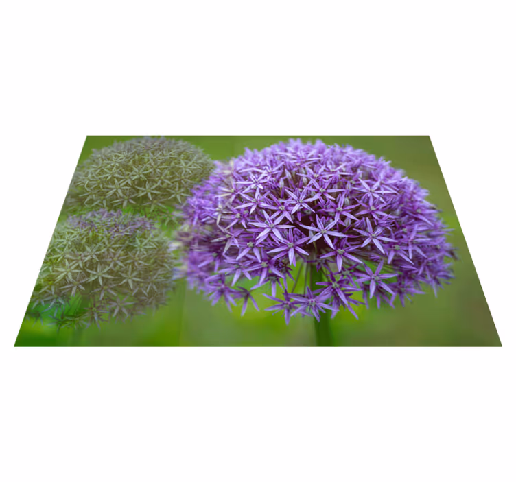Individual para mesa patrón flores púrpuras vibrantes - TenVinilo