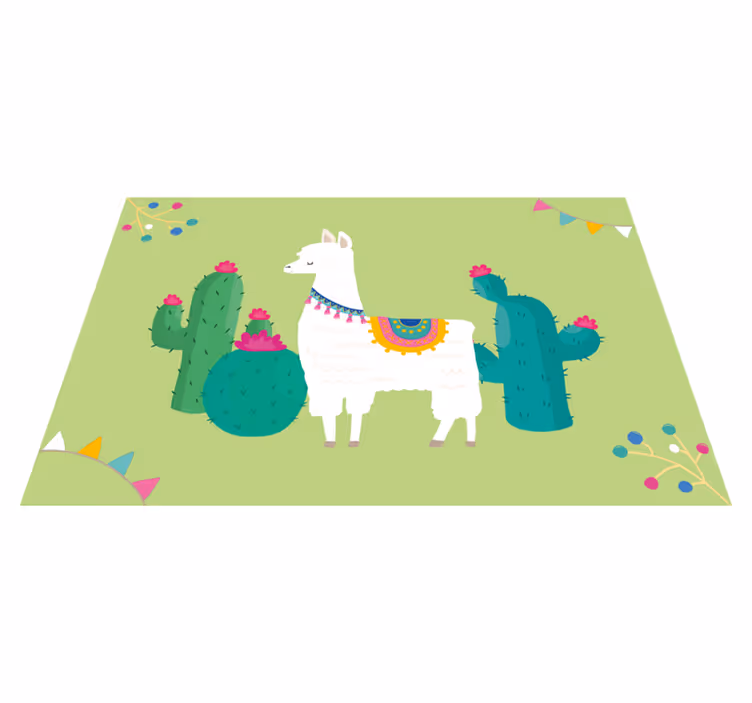 Individual para mesa infantil llama con cactus - TenVinilo