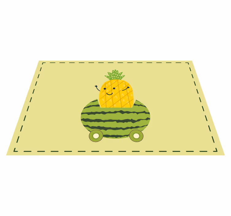 Individual para mesa infantil vehículo de piña y sandía - TenVinilo