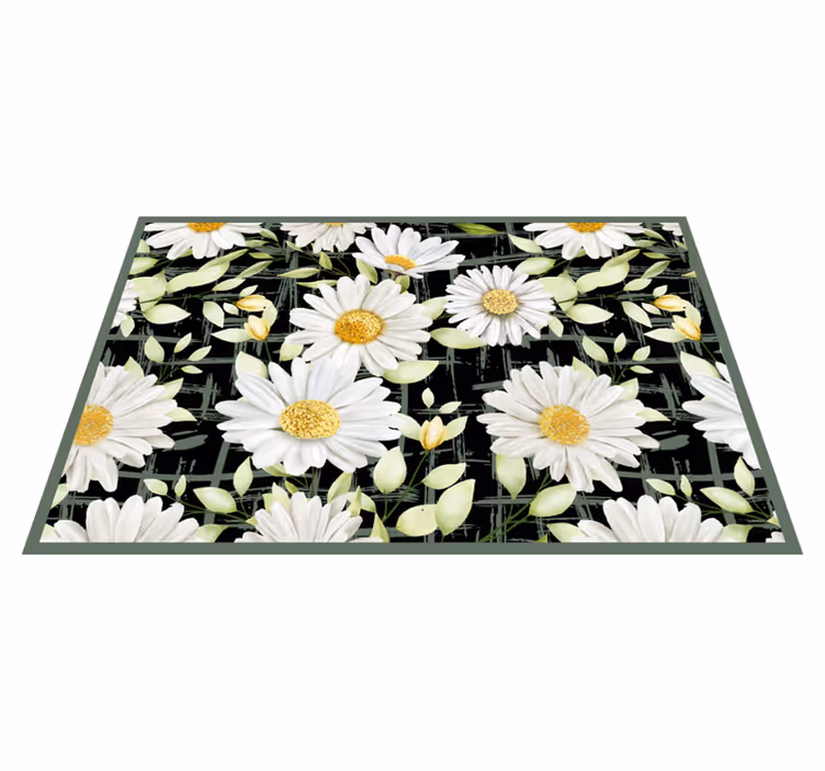 Individual para mesa original patrón floral con margaritas - TenVinilo