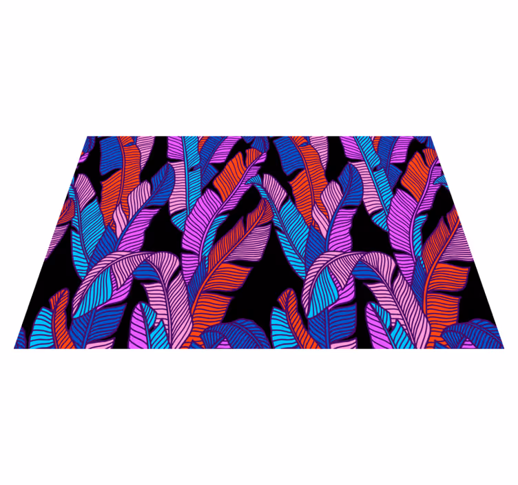 Individual para mesa patrón motivos de hojas coloridas - TenVinilo