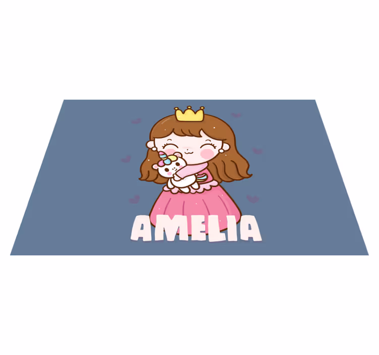 Individual para mesa infantil princesa linda con unicornio - TenVinilo