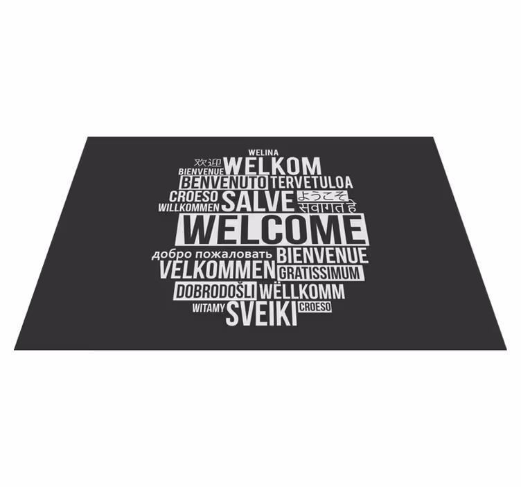 Individual para mesa frases diseño multilingüe bienvenido - TenVinilo