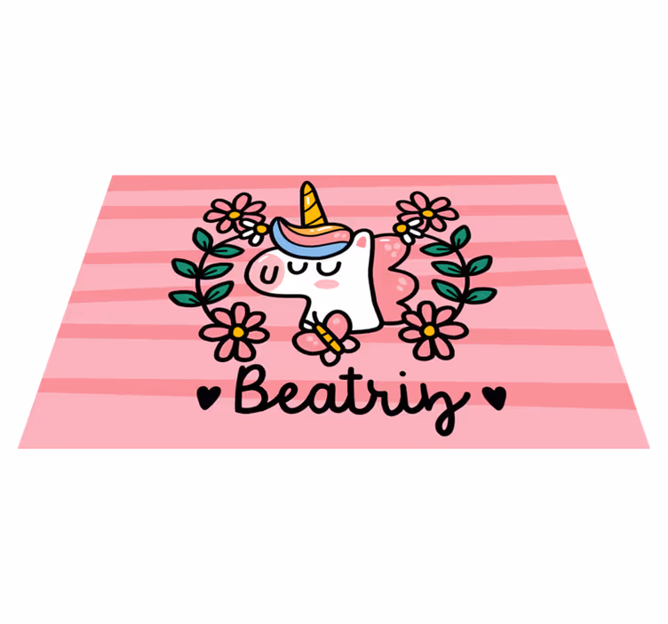 Individual para mesa infantil unicornio soñado con flores - TenVinilo
