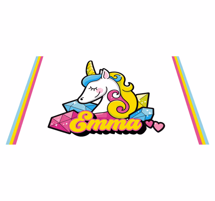 Individual para mesa infantil tema gemas de unicornio - TenVinilo