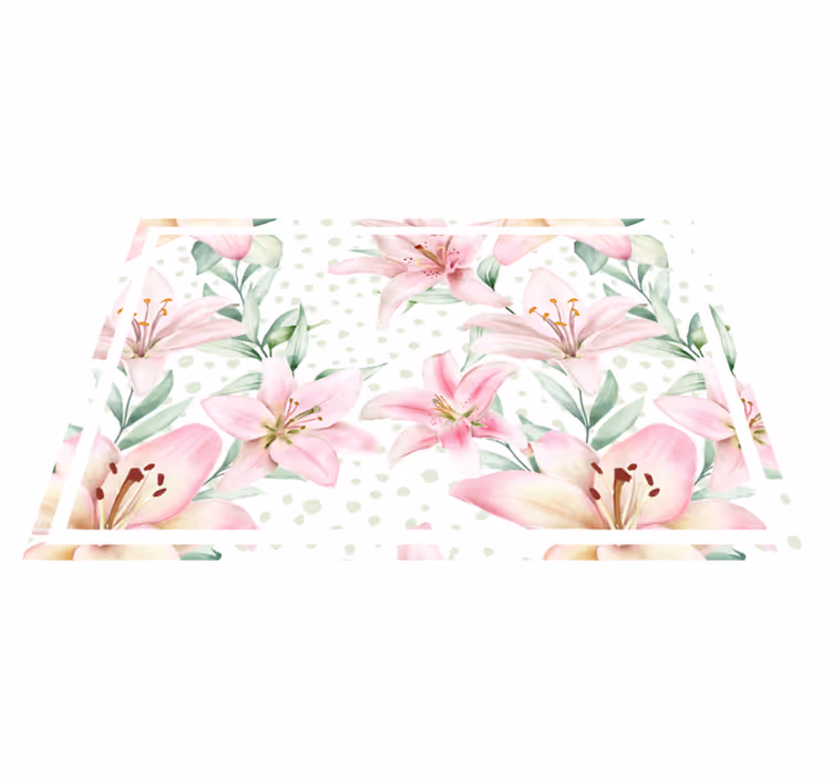 Individual para mesa original arreglo floral de lirios - TenVinilo