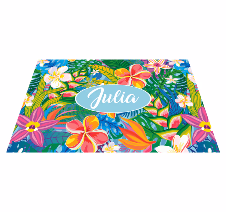 Individual mesa personalizable floral tropical personalizada - TenVinilo
