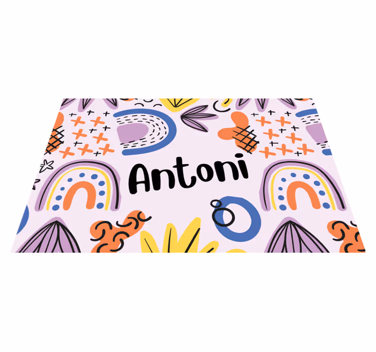 Individual para mesa infantil patrones arcoíris coloridos - TenVinilo