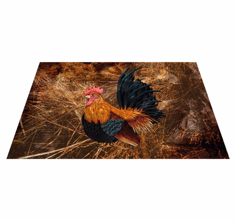 Individual para mesa original arte del gallo vibrante - TenVinilo