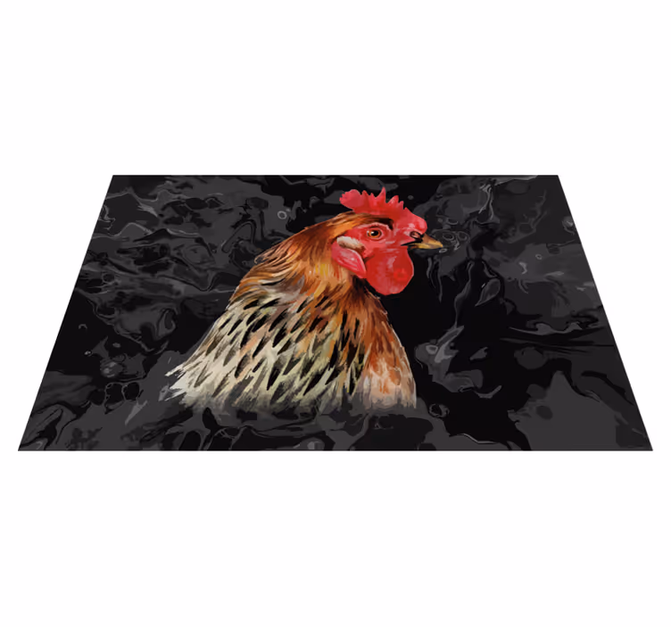 Individual para mesa original retrato de pollo colorido - TenVinilo