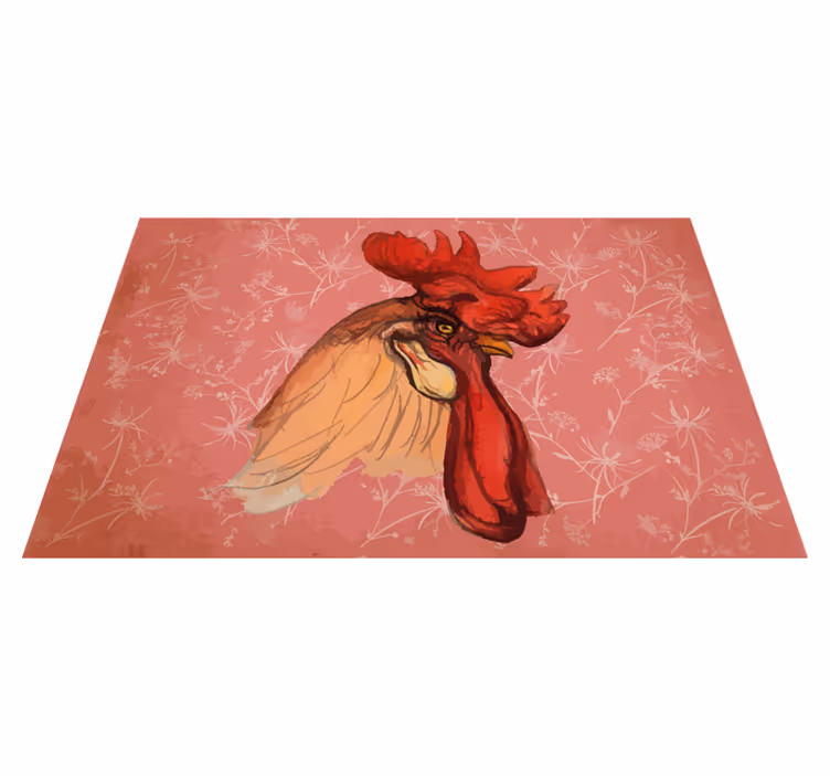 Individual para mesa original ilustración de cabeza de gallo - TenVinilo