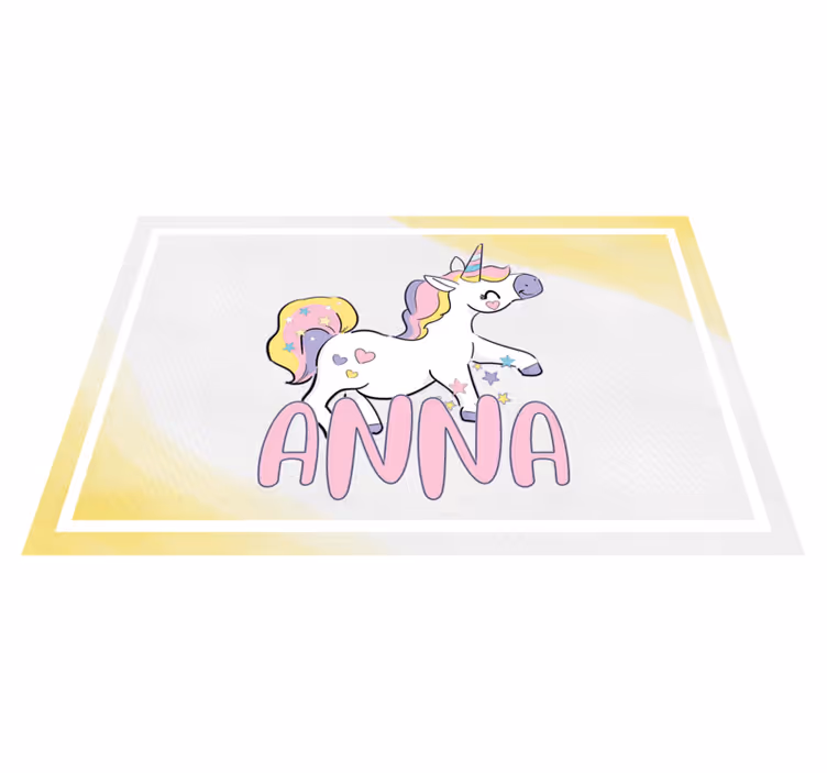 Individual para mesa infantil unicornio con corazones - TenVinilo