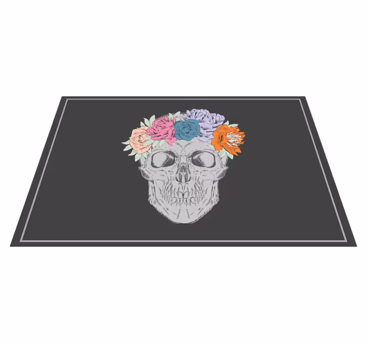 Individual para mesa original corona floral de calavera - TenVinilo