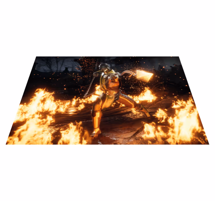 Manteles individuales de vinilo con diseño de fuego ninja - TenVinilo