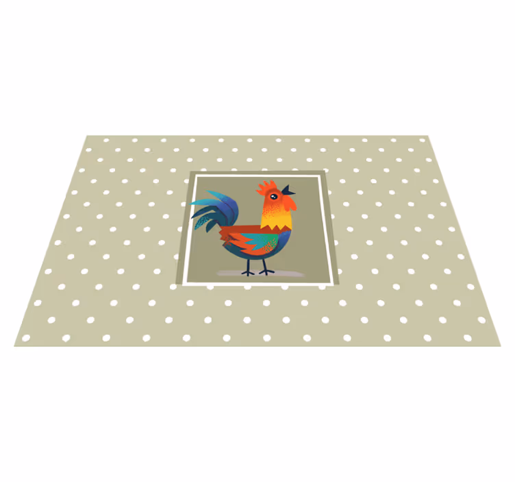 Individual para mesa infantil arte del gallo colorido - TenVinilo