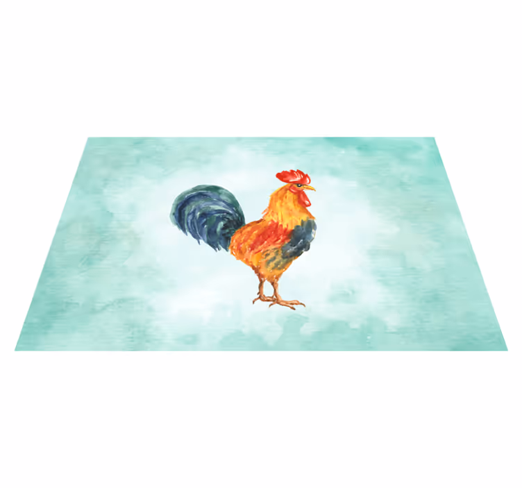 Individual para mesa original ilustración de gallo colorido - TenVinilo