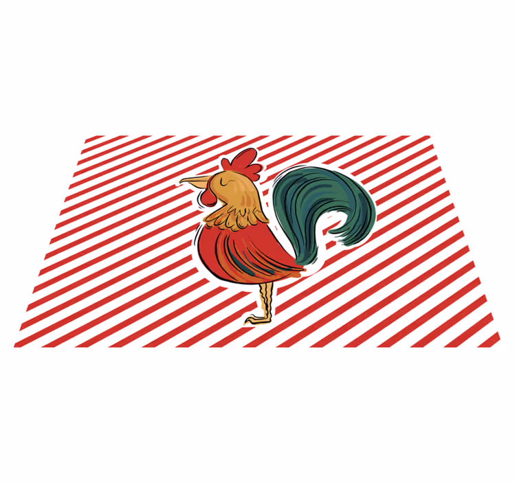 Mantel individual original Diseño de gallo de color original - TenVinilo