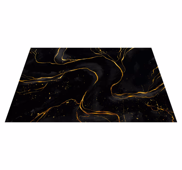 Mantel individual moderno Mármol negro y dorado - TenVinilo