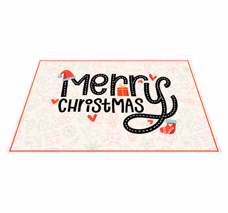 Individual para mesa navideño mensaje de feliz navidad - TenVinilo