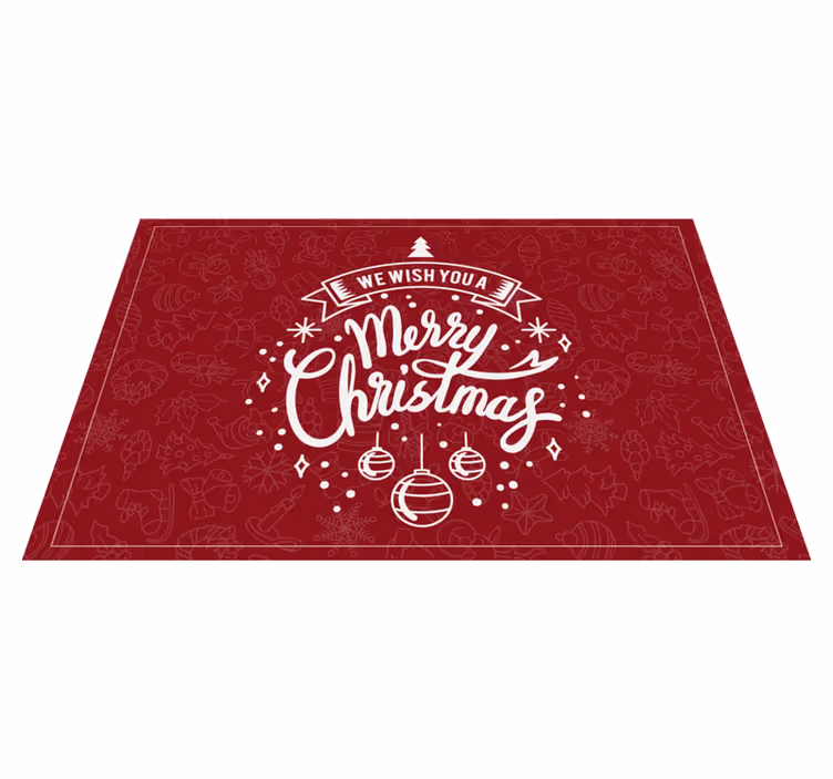 Individual para mesa navideño saludo festivo rojo - TenVinilo