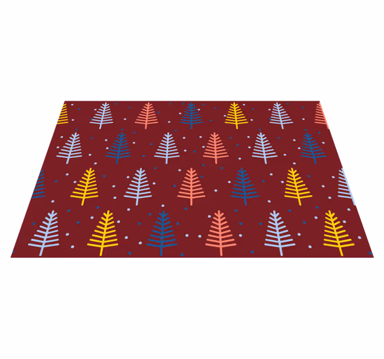 Individual para mesa navideño patrón de Árbol colorido - TenVinilo