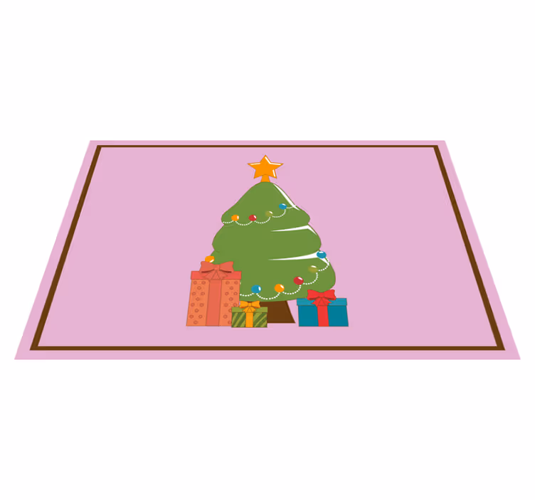 Individual para mesa navideño Árbol de navidad colorido - TenVinilo