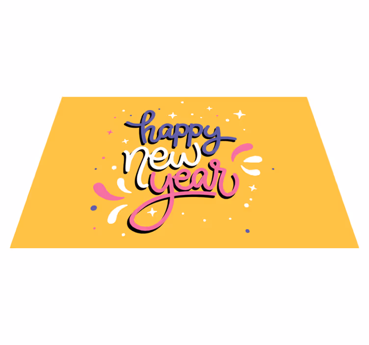 Individual para mesa navideño tipografía feliz año nuevo - TenVinilo