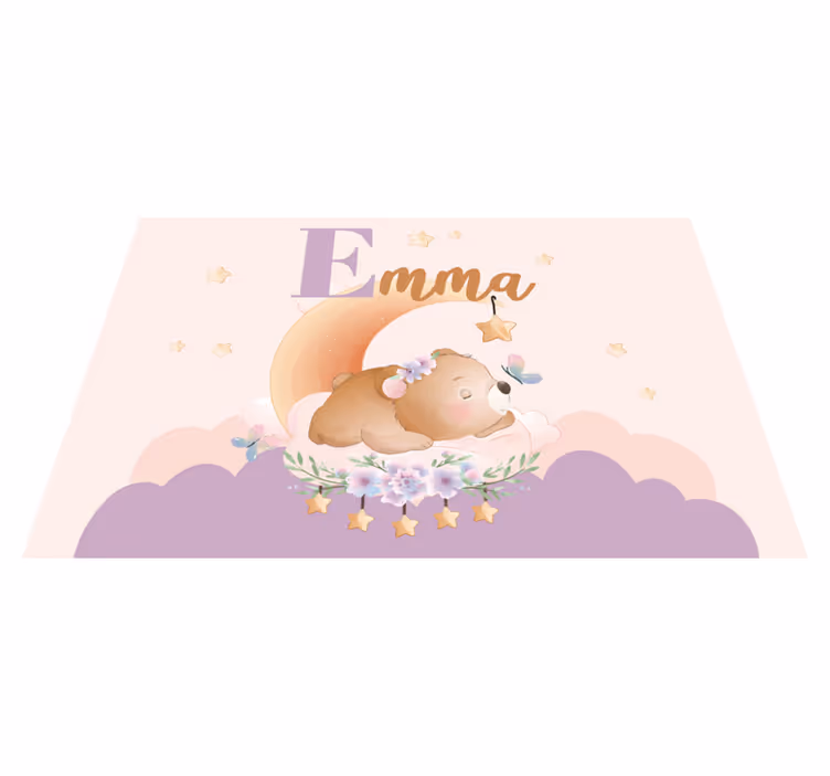 Individual para mesa infantil oso durmiendo con estrellas - TenVinilo