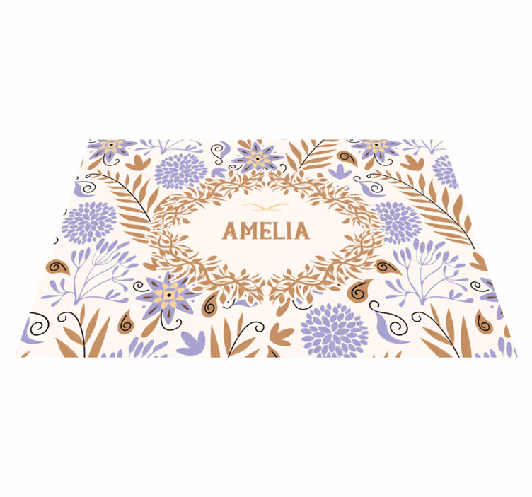 Mantel individual personalizable Flores vintage pintadas a mano - TenVinilo
