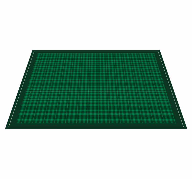 Individual para mesa patrón superficie a cuadros verde - TenVinilo