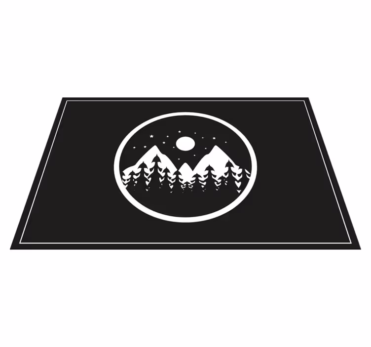 Individual mesa moderno paisaje montañoso circular - TenVinilo