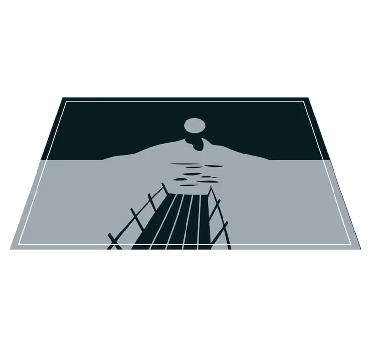 Individual mesa moderno puente sobre agua - TenVinilo